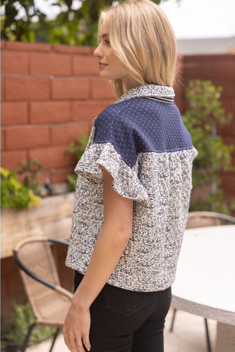 QUARTER SNAP QUILTED TOP