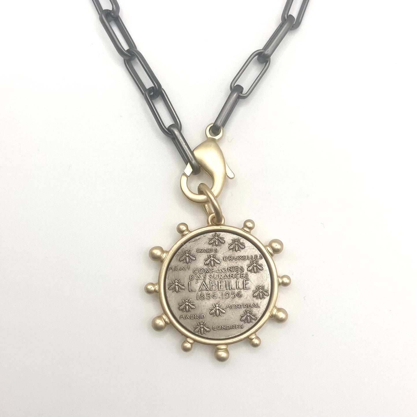 L'Abeille French Coin Necklace - Mixed Metal
