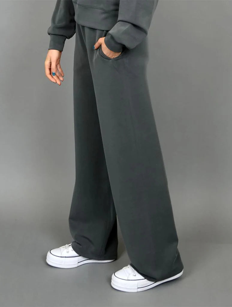 VICTORIA SUPER SOFT MODAL WIDE LEG PANTS - DK IVY