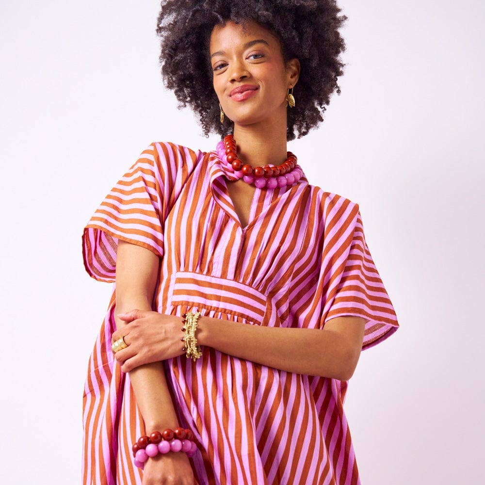 Cece Large Resin Bead Bracelet - Purple