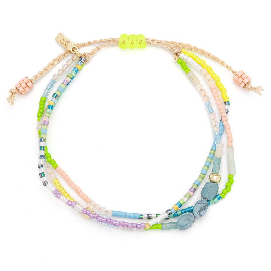 MIXED MEDIA BRACELET - HARMONY/BLUE HOWLITE/GOLD