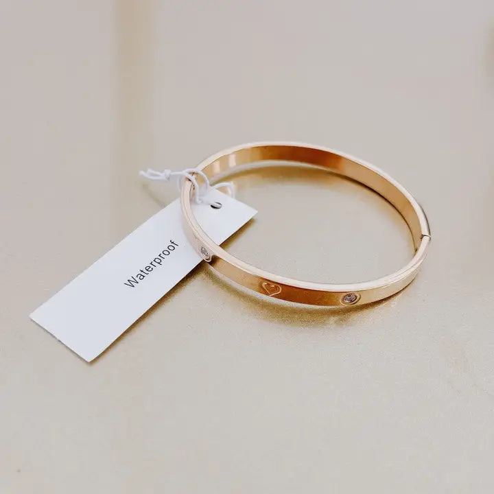 Halo Heart Bangle Bracelet - Waterproof