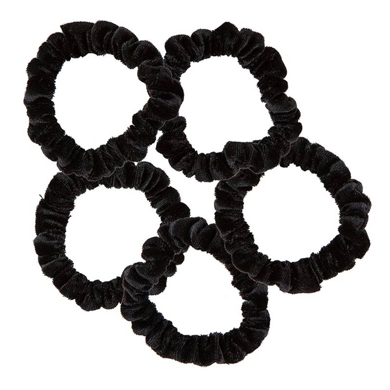 VELVET SCRUNCHIE SET IN ORNAMENT - BLACK