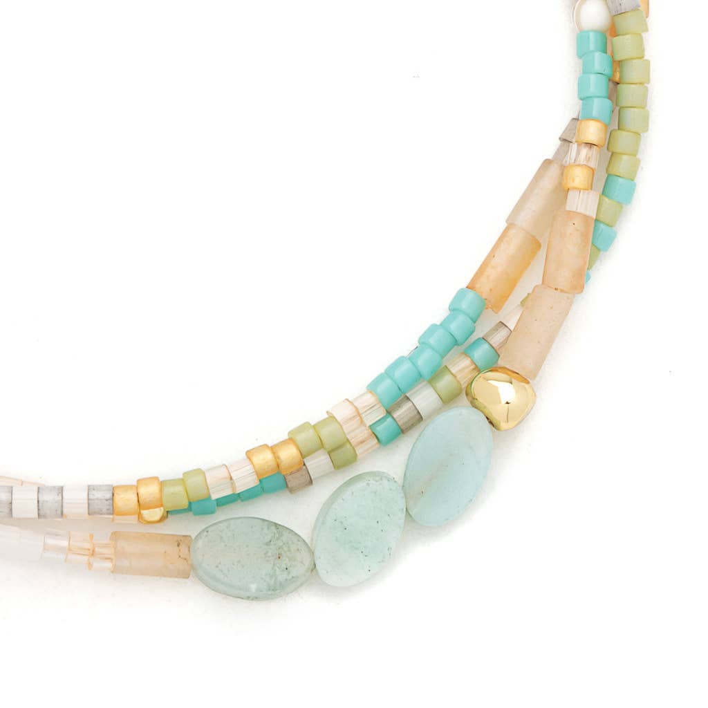 MIXED MEDIA BRACELET - COURAGE/AMAZONITE/GOLD