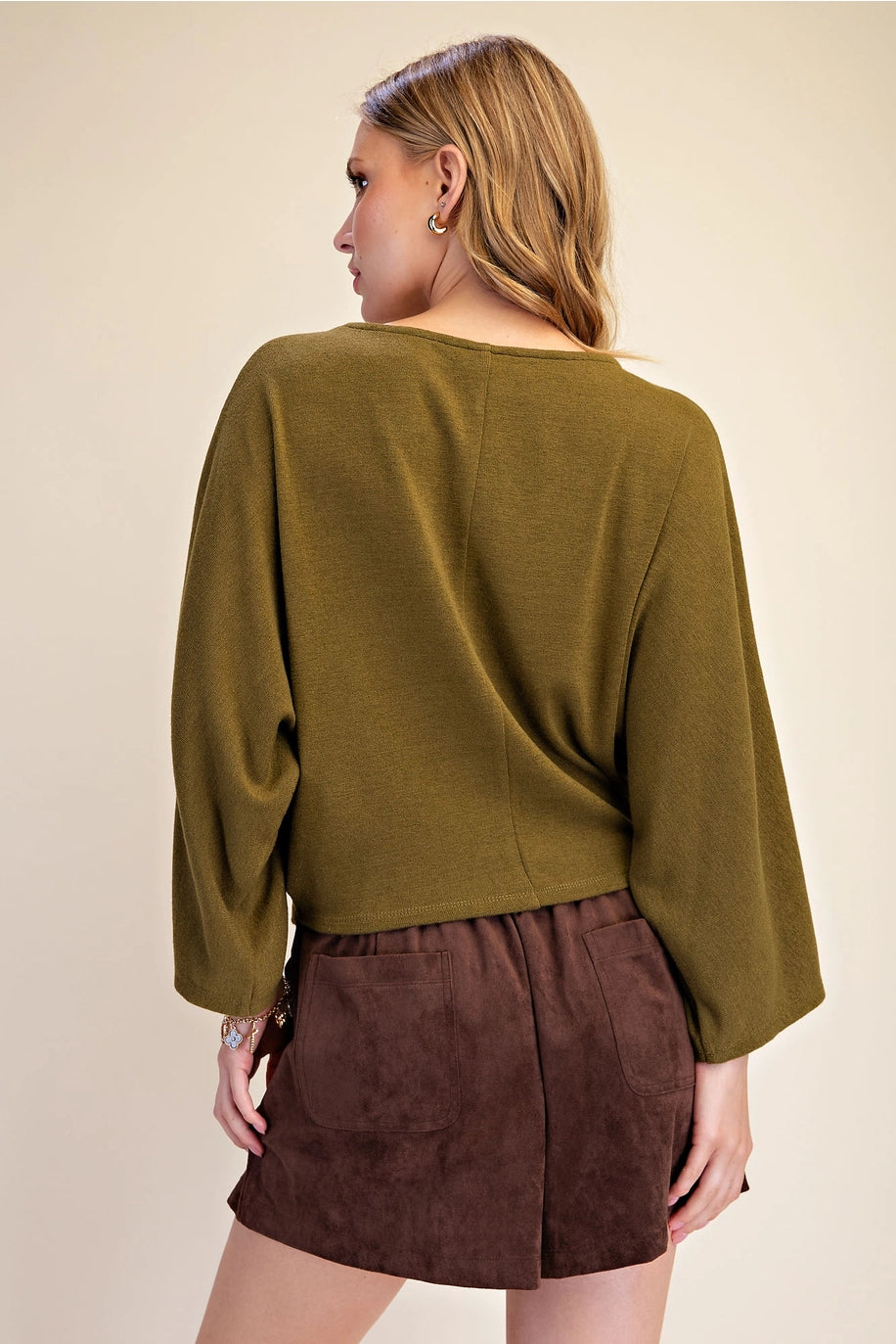 Boat Neck Long Sleeve Pullover Everyday Top