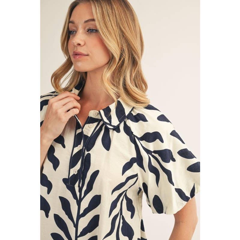 Leaf Print Blouse