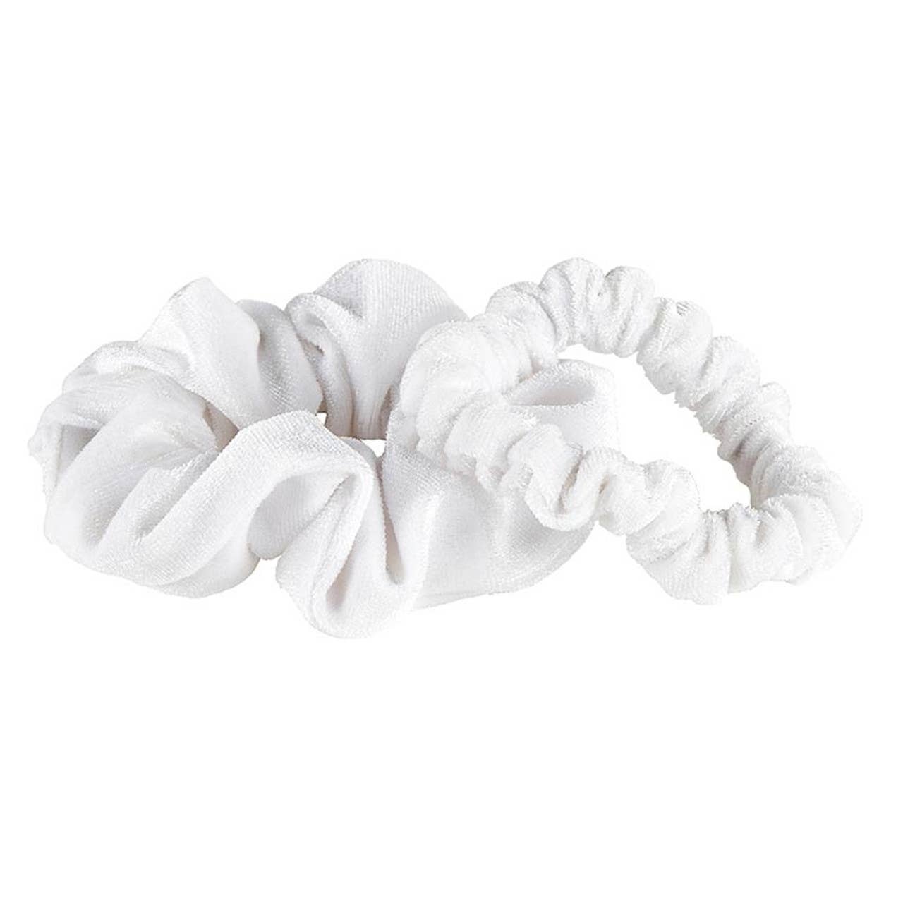 VELVET SCRUNCHIE SET IN ORNAMENT - WHITE