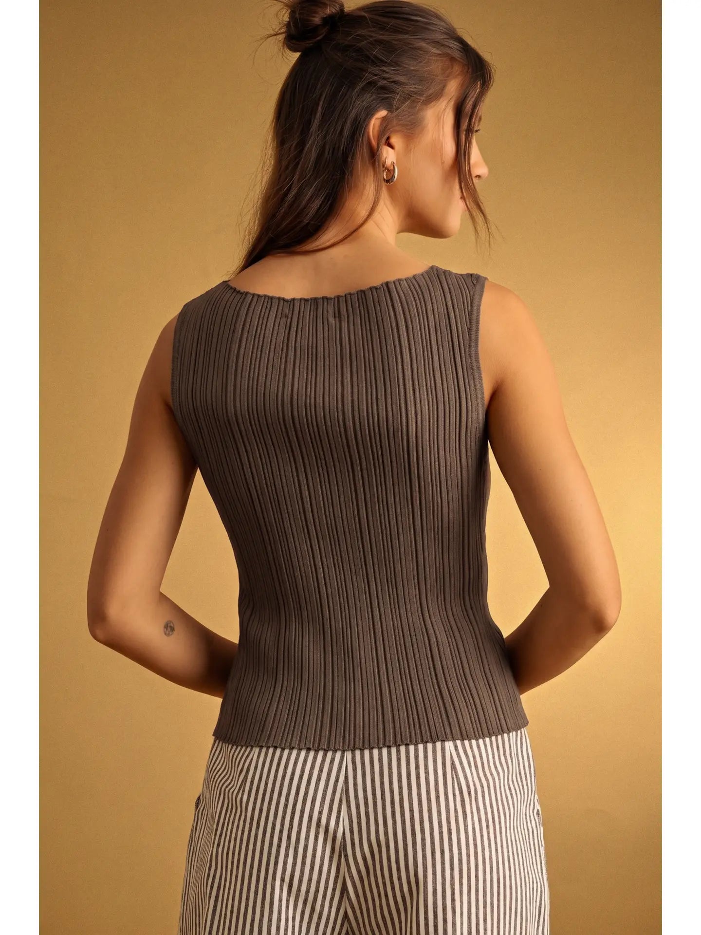 Viscose Ribbed Knitted Top