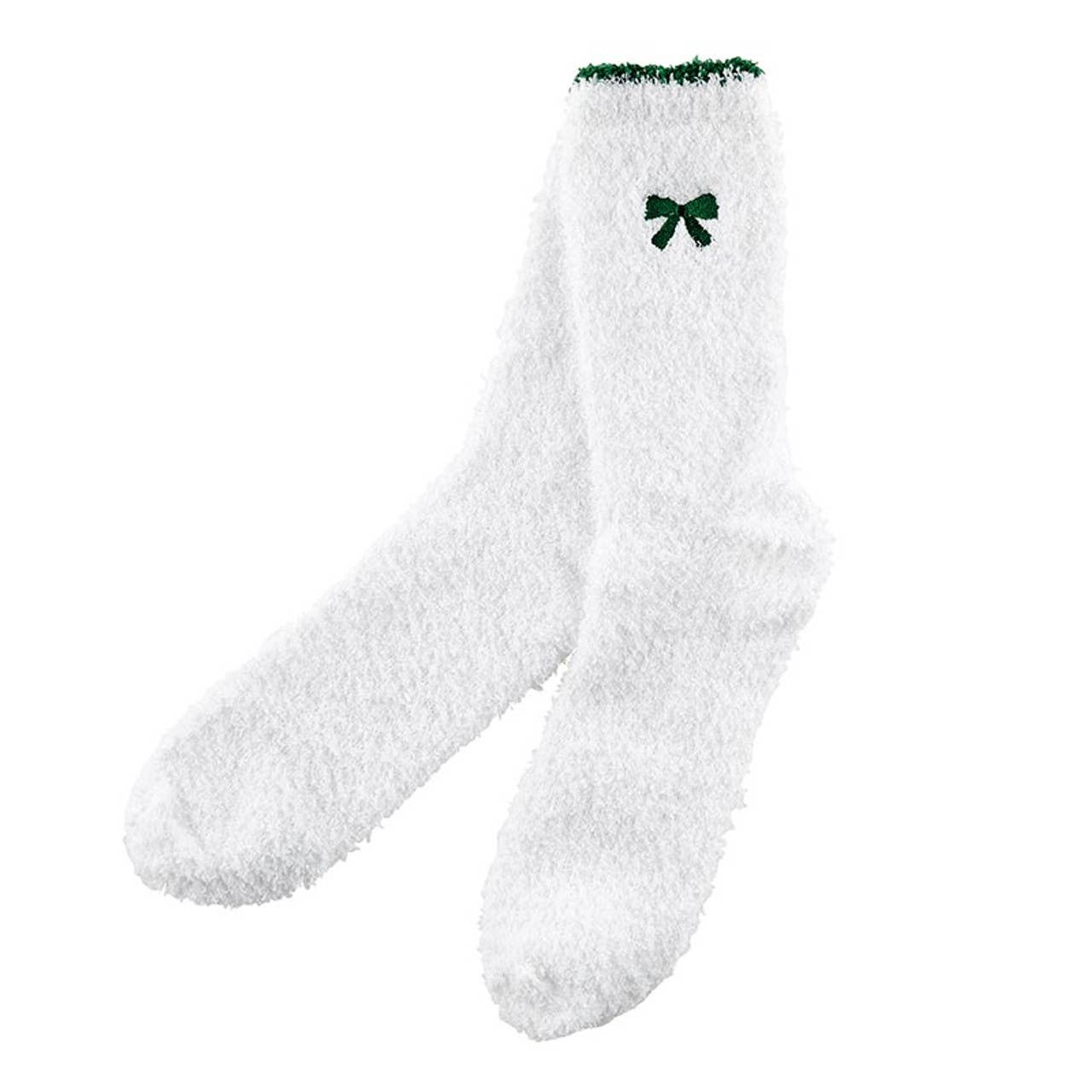 GREEN BOW COZY SOCKS IN ORNAMENT