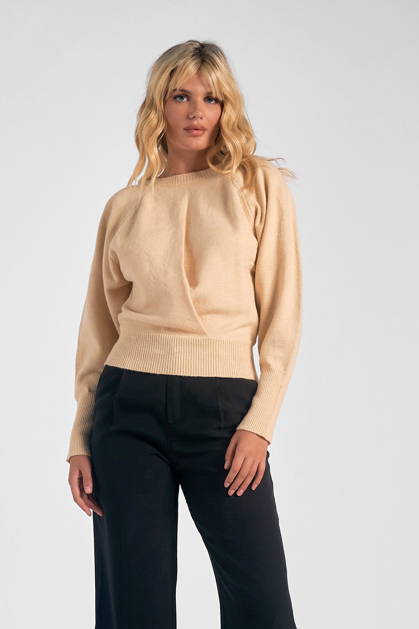 PLEAT FRONT SWEATER
