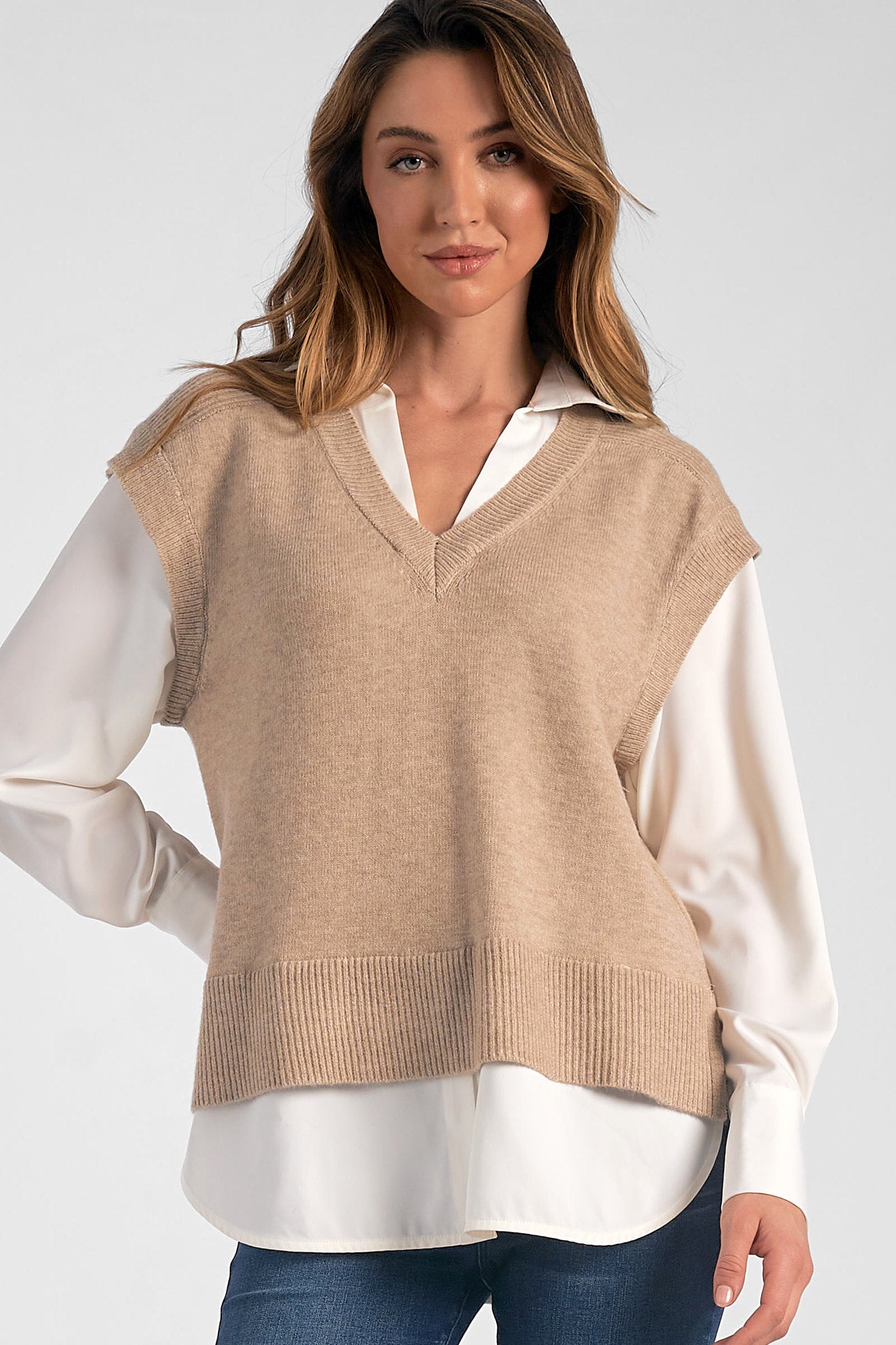 Sweater Vest/Shirt Combo