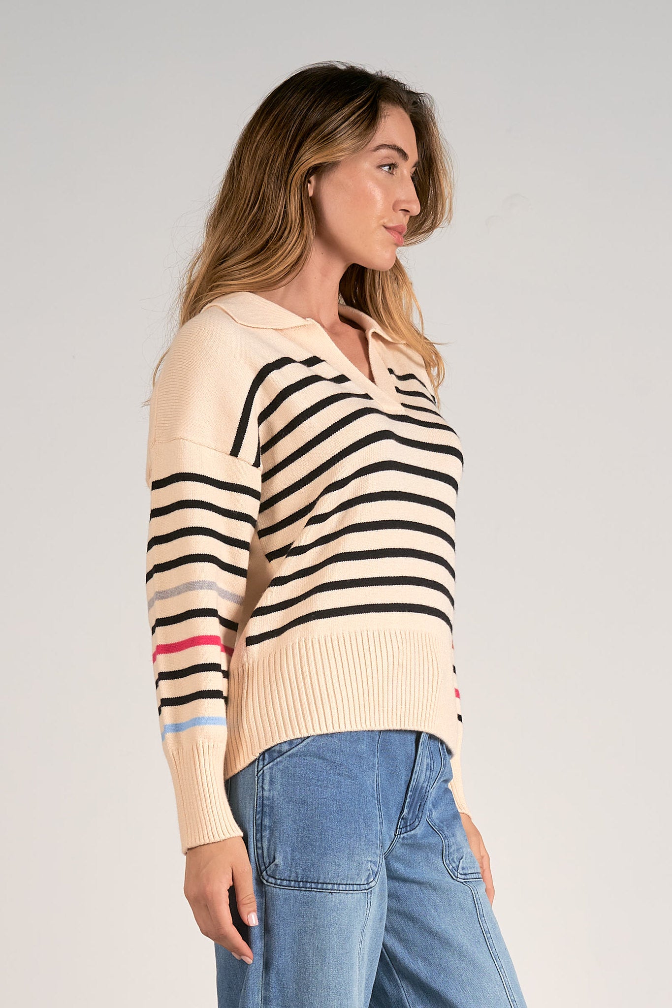 Stripes Collared Sweater