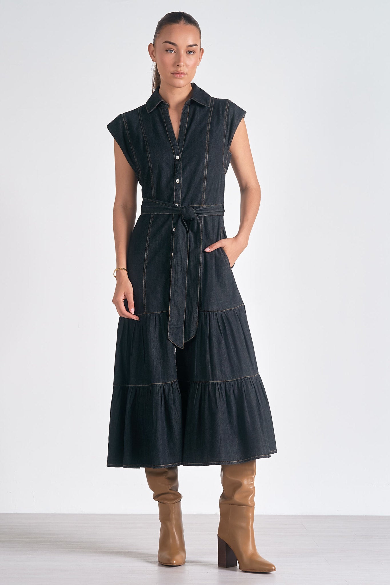 DARIA MIDI DENIM DRESS