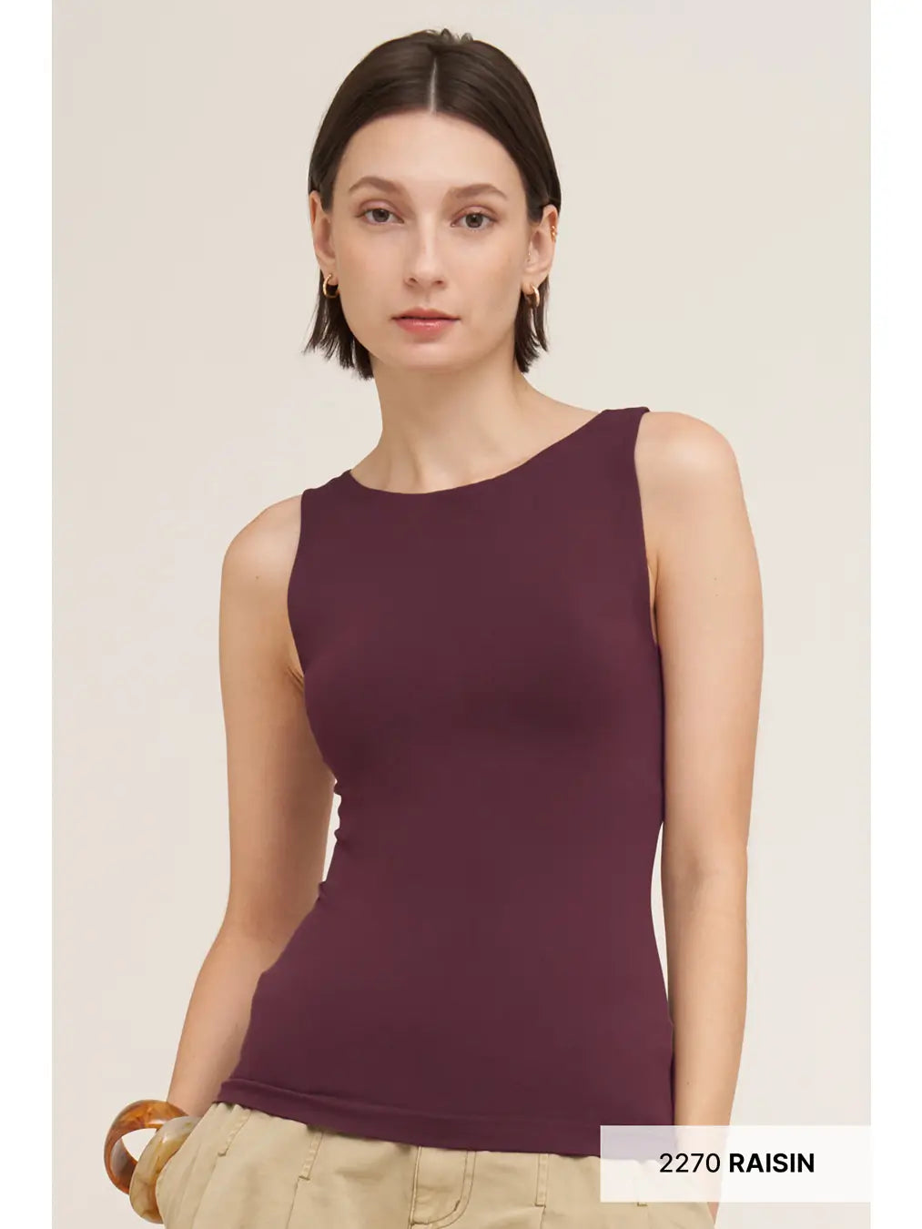 Clean Line Boat Neck Tank Top
