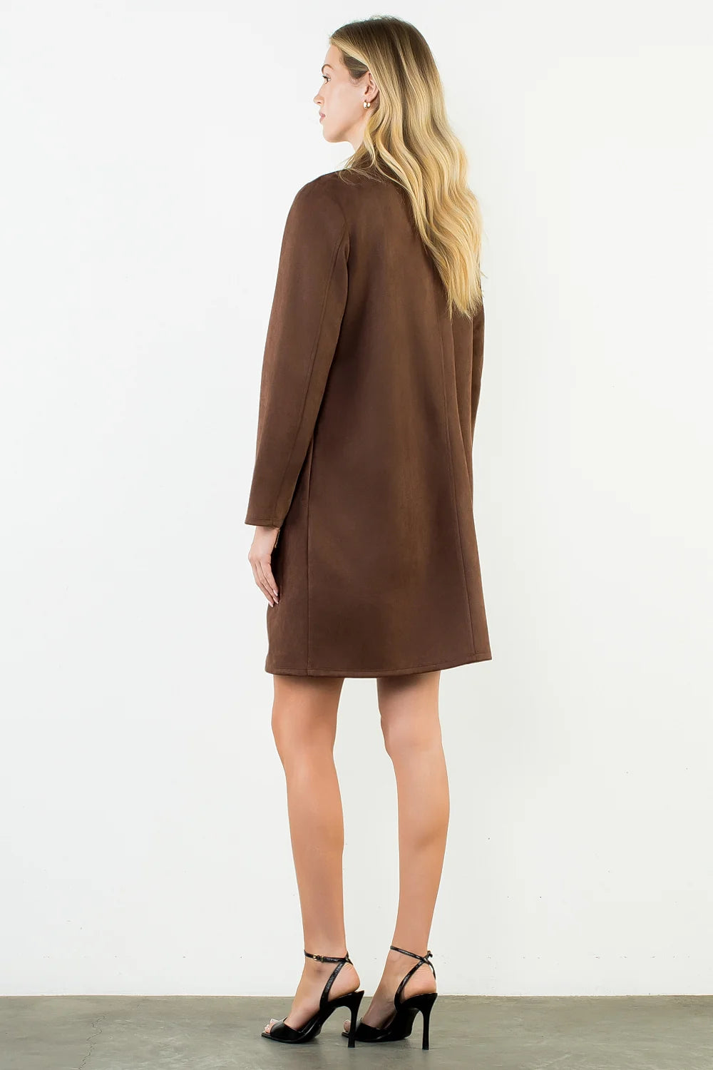 Long Faux Suede Coat