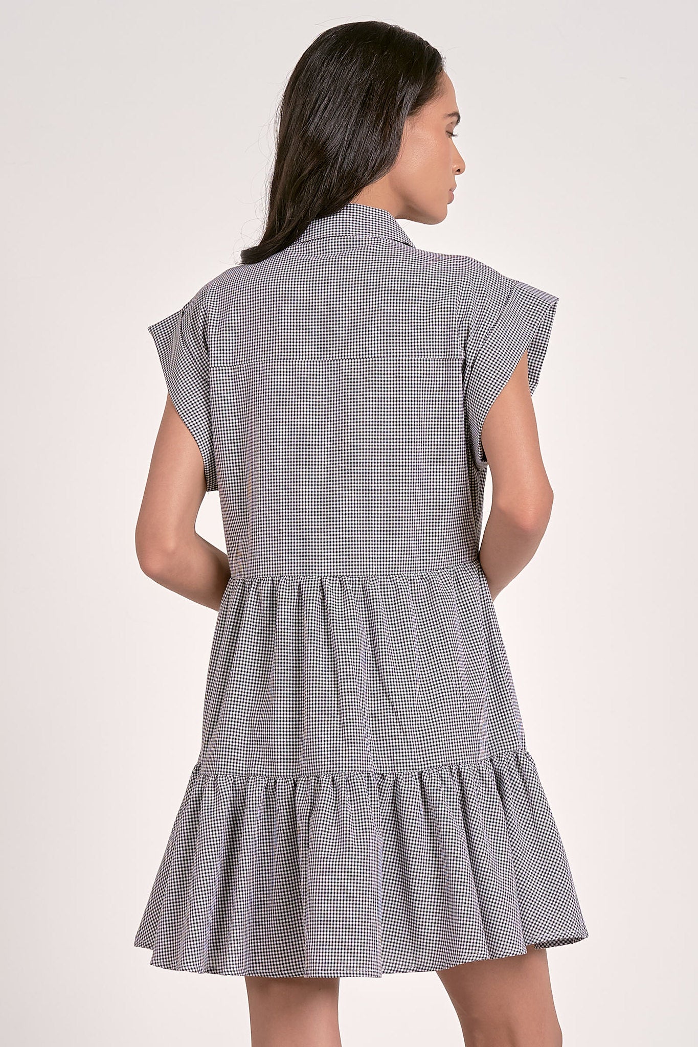 DEMI CAP SLEEVE BUTTON DOWN DRESS