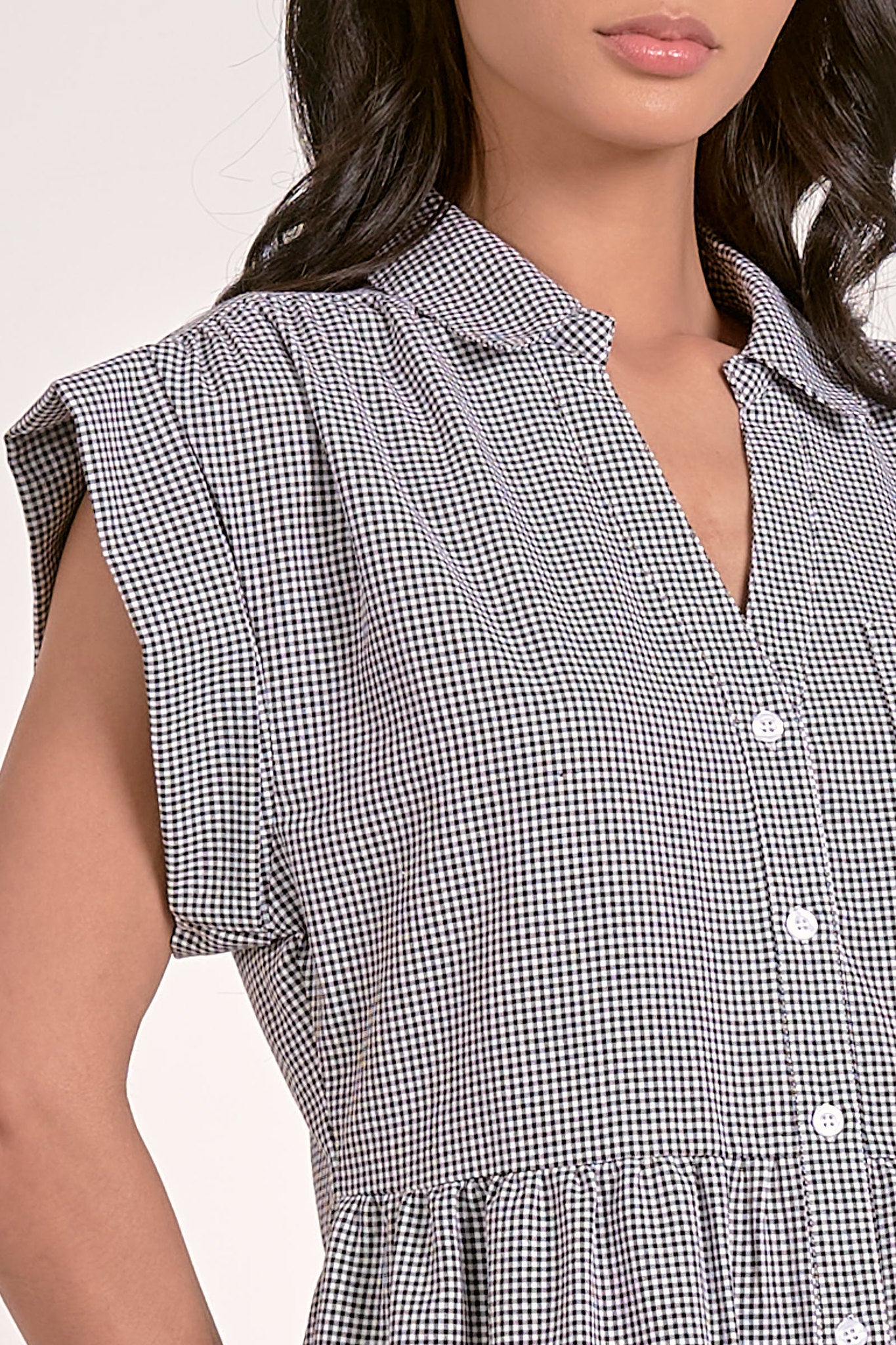 DEMI CAP SLEEVE BUTTON DOWN DRESS