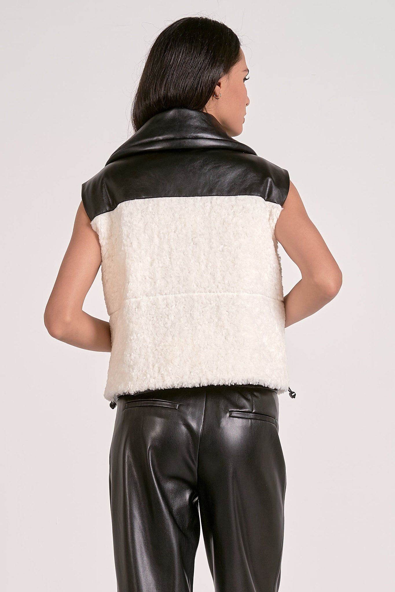 Elan Leather & Sherpa Reversible Vest