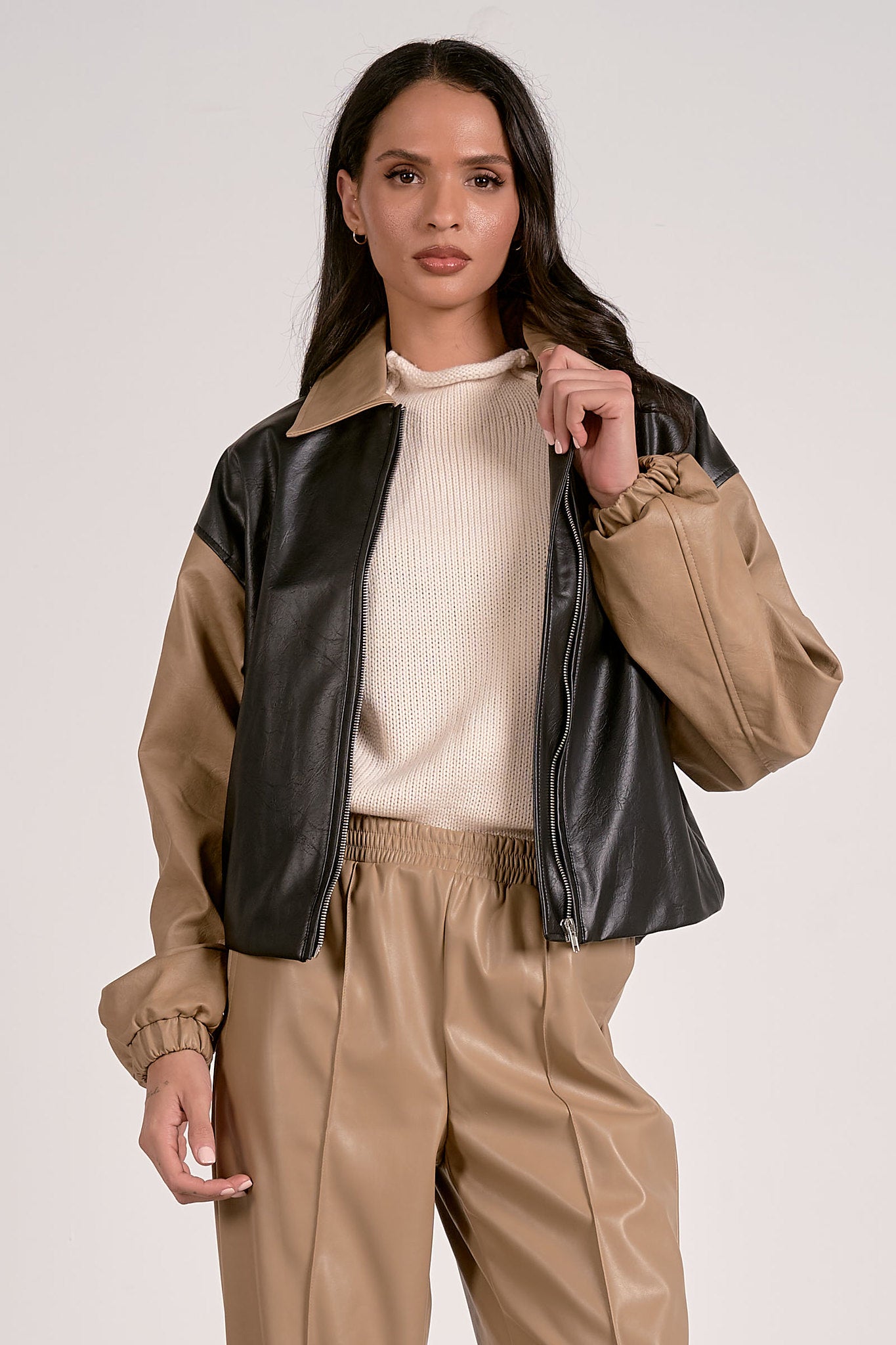 Color Block Bomber Jacket