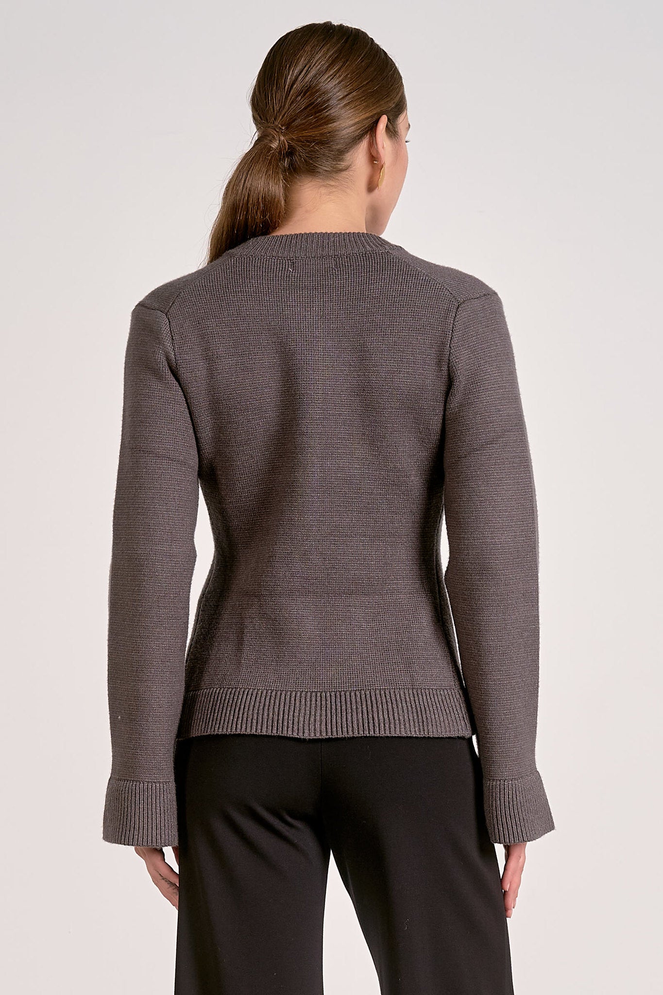 Flare Sleeve Cardigan Sweater