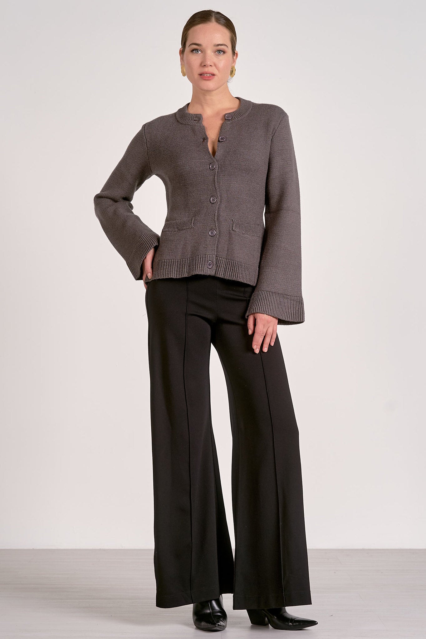 Flare Sleeve Cardigan Sweater