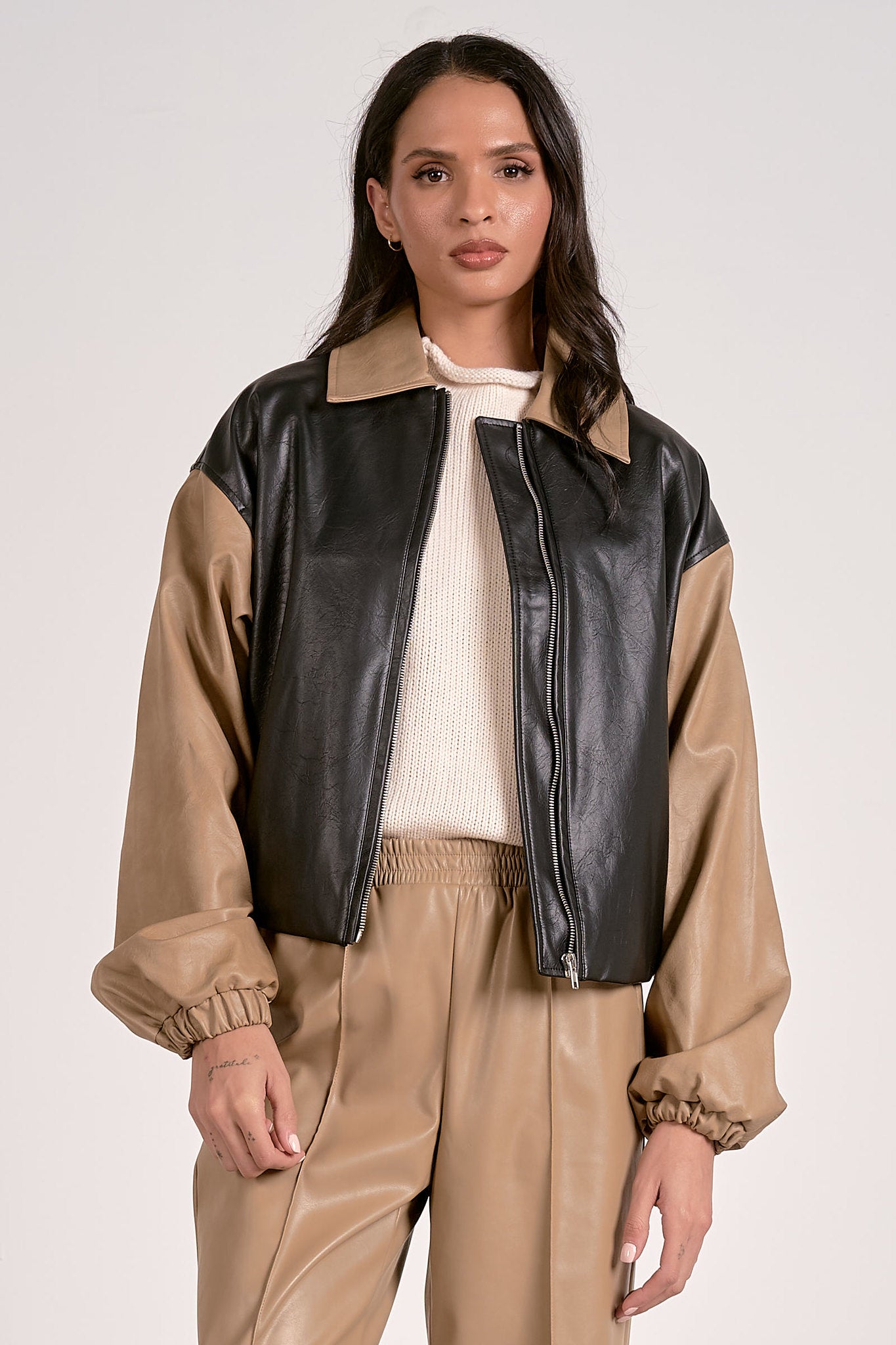 Color Block Bomber Jacket