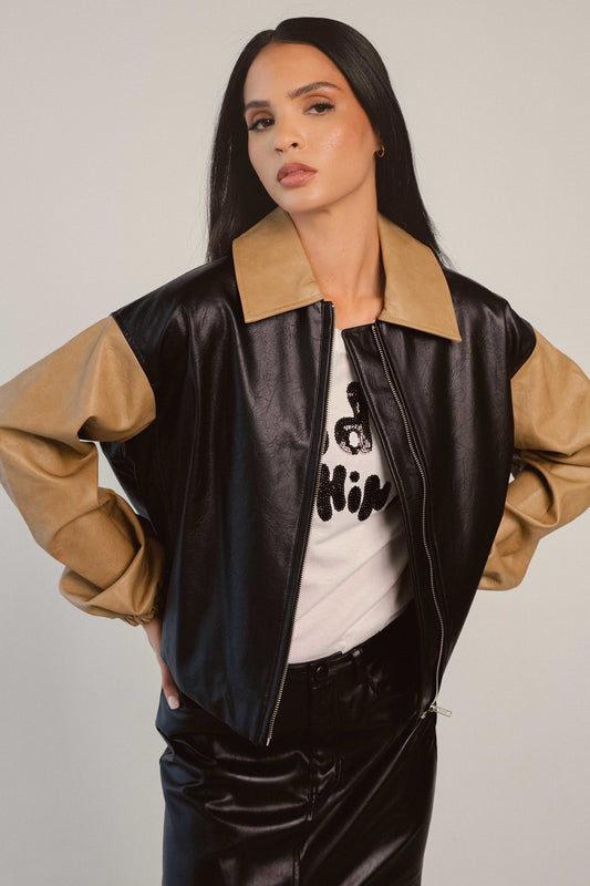 Color Block Bomber Jacket