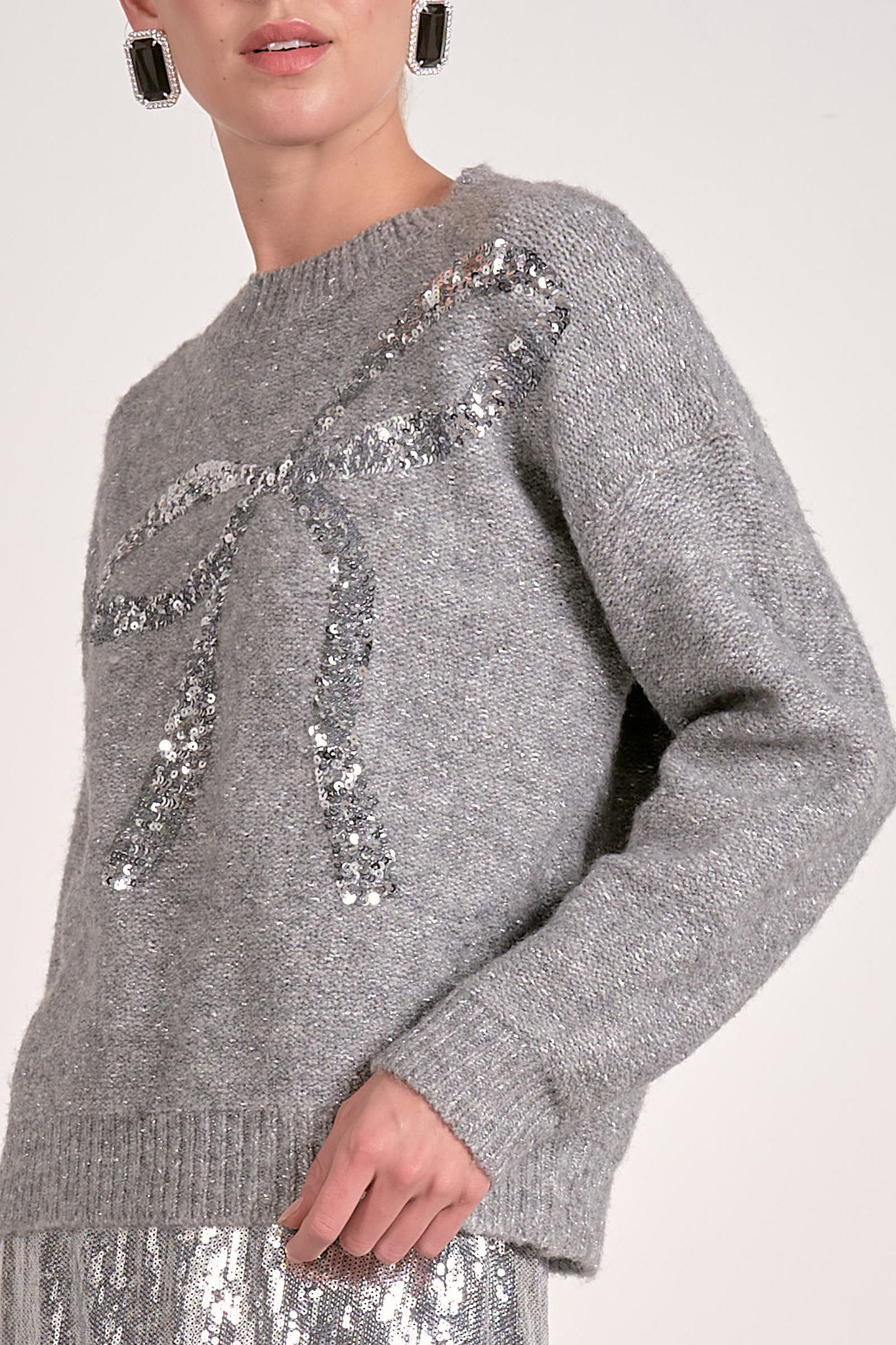 Elan Silver Bow Sweater
