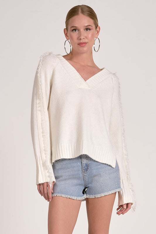 Fray Sleeve Sweater
