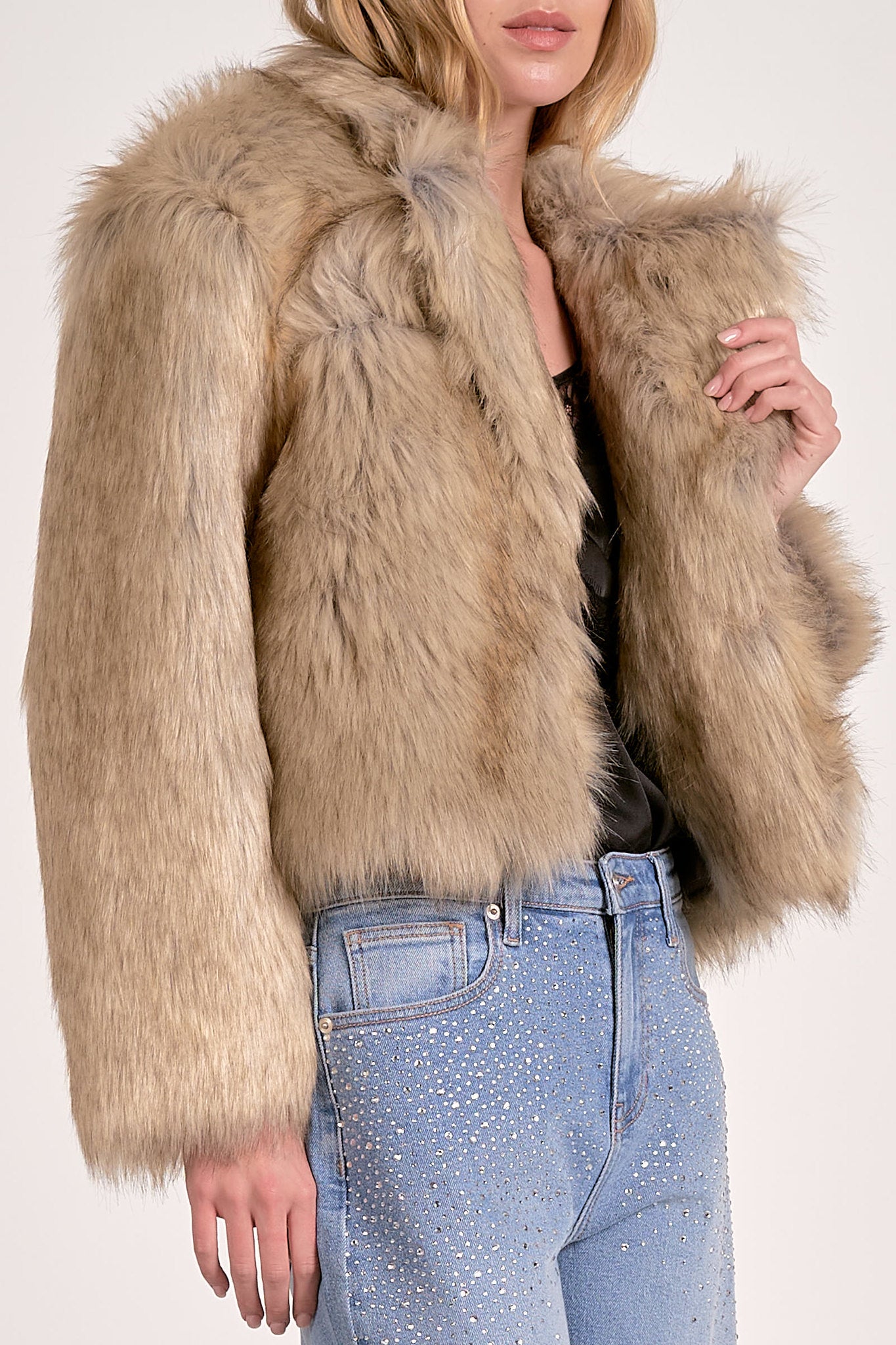 Elan Cropped Fur Jacket