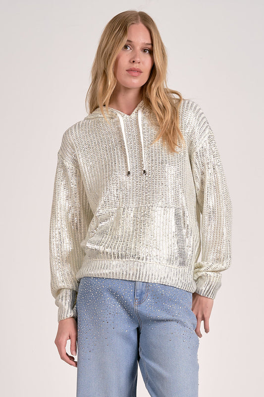 Metallic Sweater Hoodie