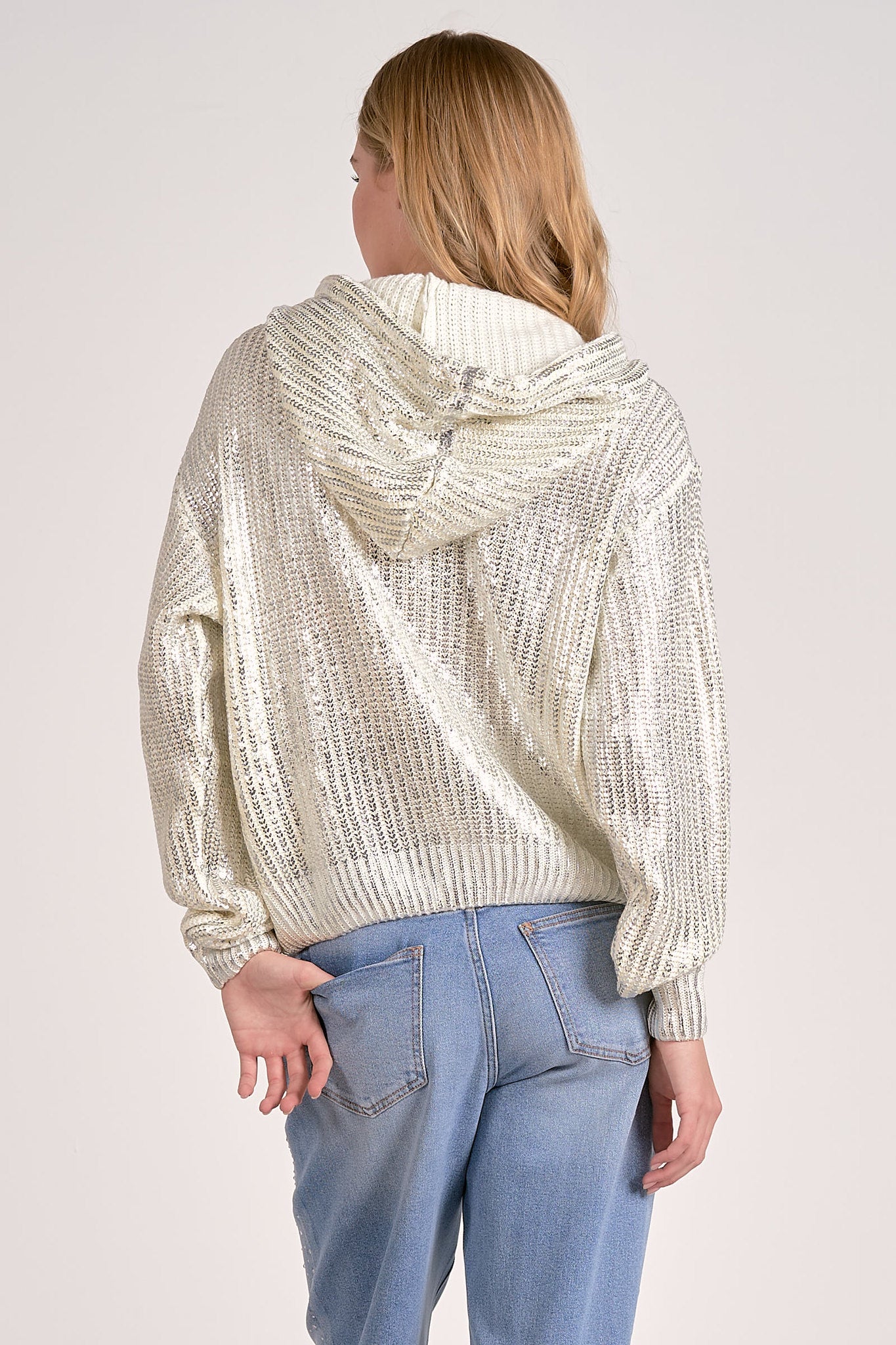Metallic Sweater Hoodie