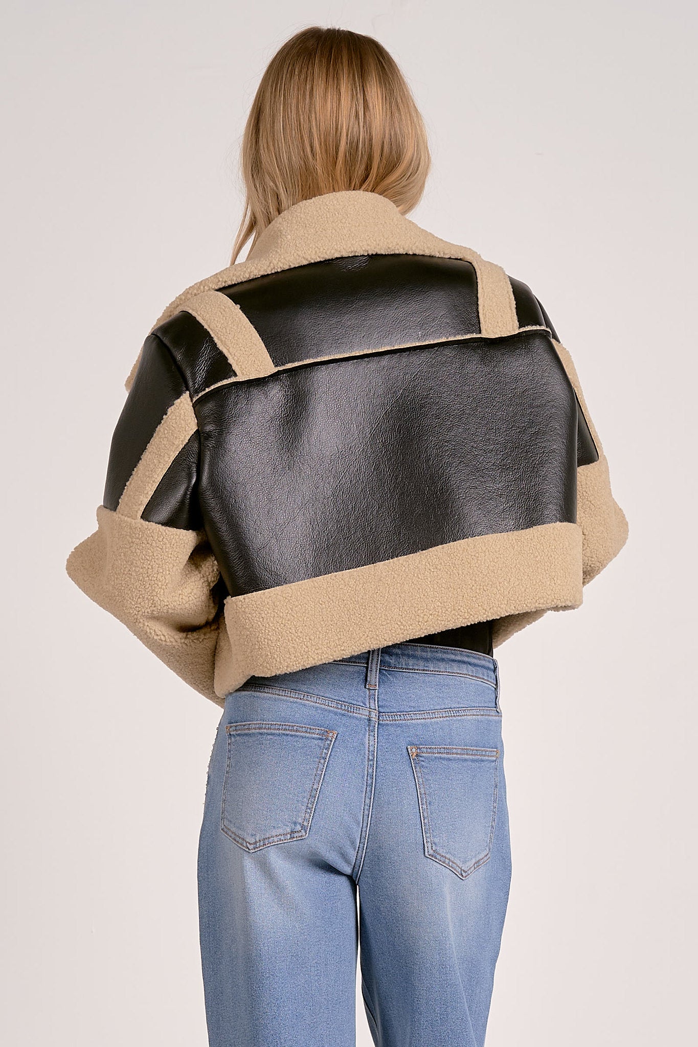 Elan Leather & Sherpa Jacket