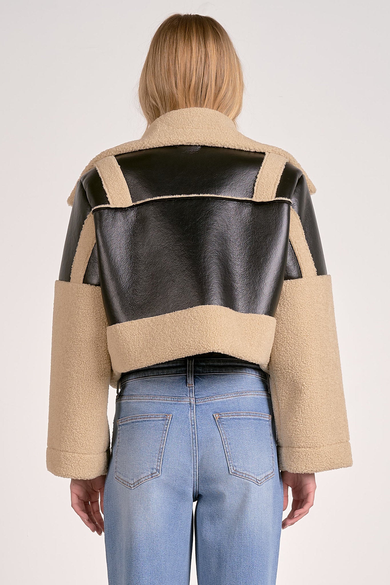 Elan Leather & Sherpa Jacket