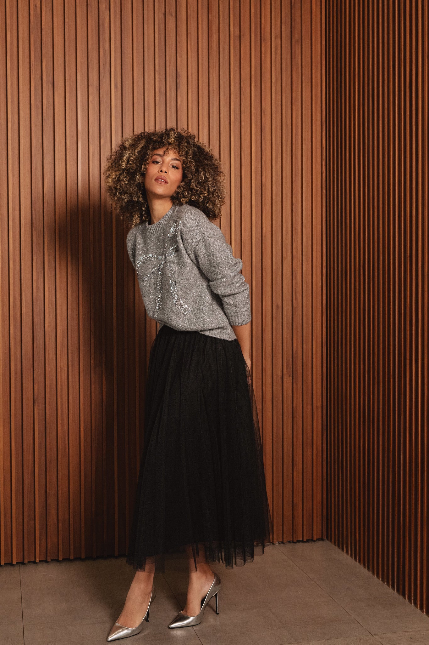 Elan Silver Bow Sweater