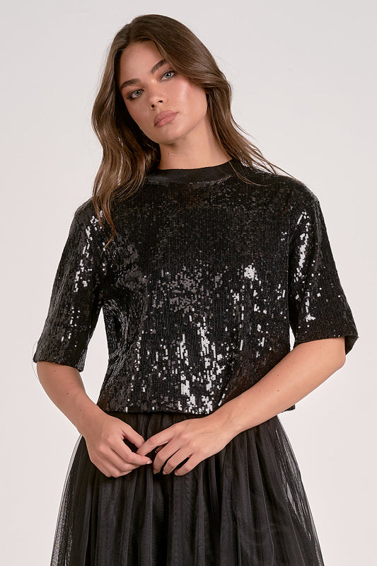 Sequin Top - Black