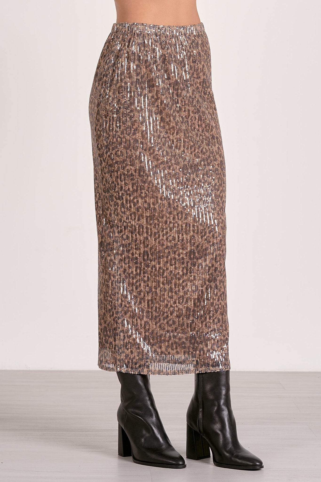 Cheetah Print Sequin Skirt