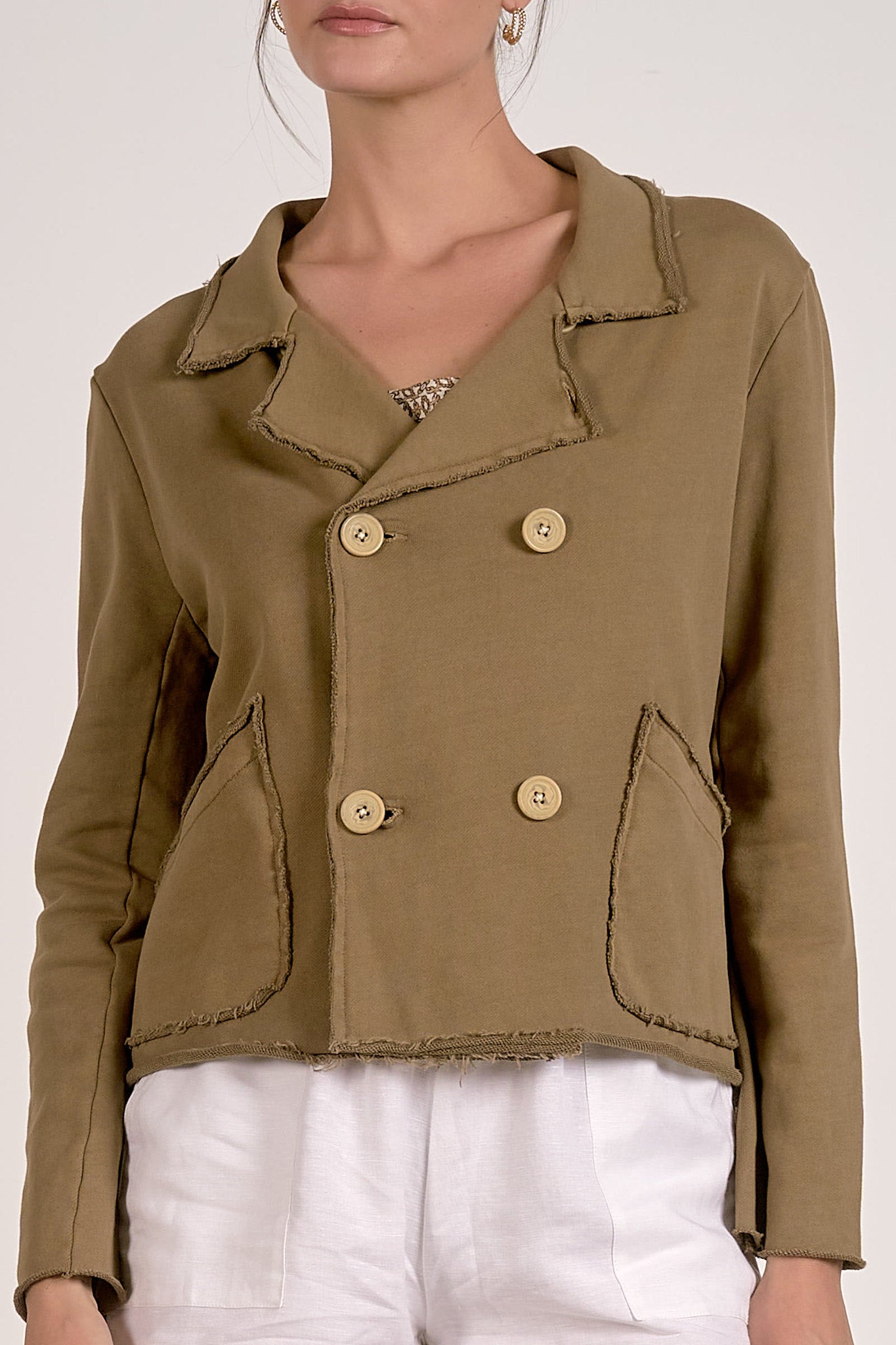 Double Breasted Knit Blazer