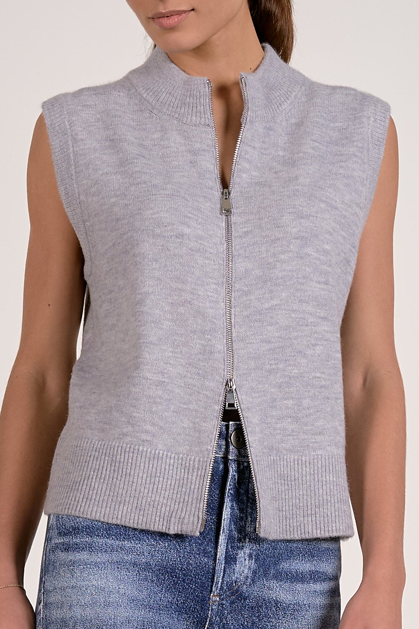 Sleeveless Full Zip Sweater