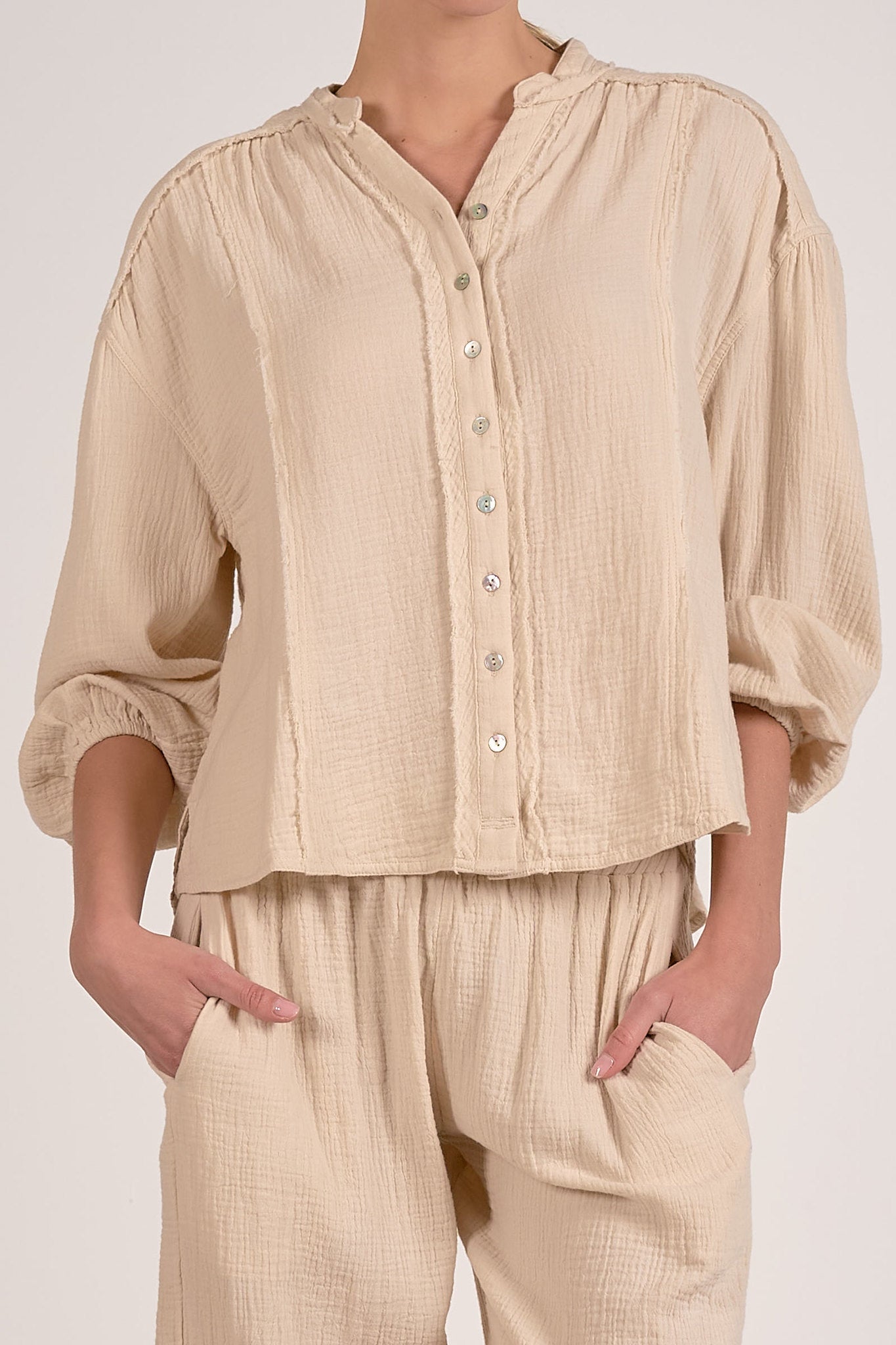 Long Sleeve Button Down Top