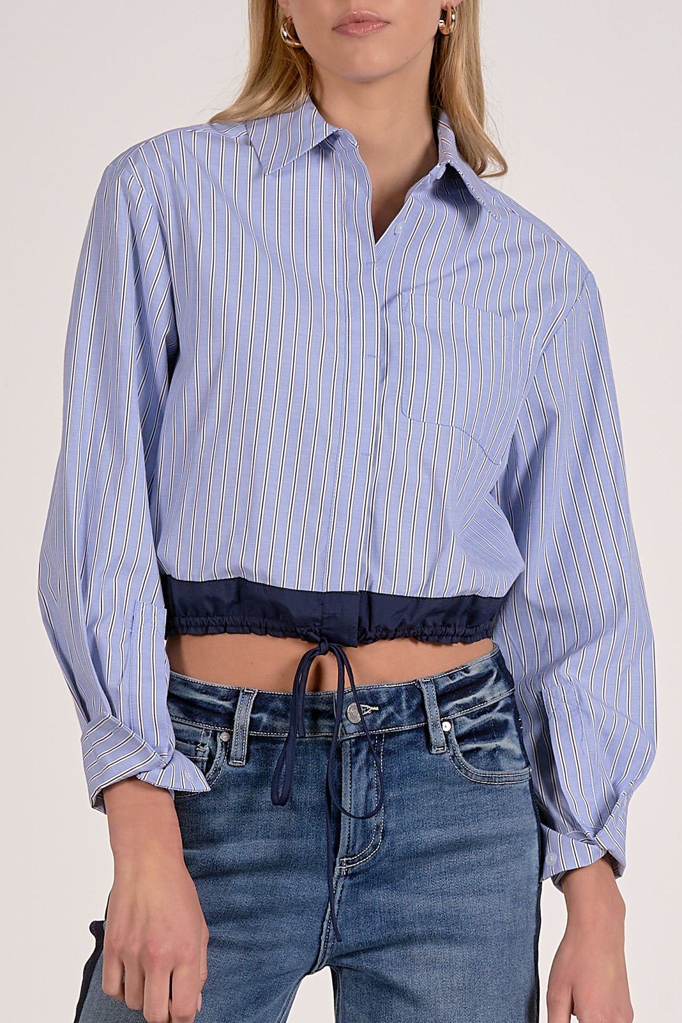 Tie Waist Button Down Top