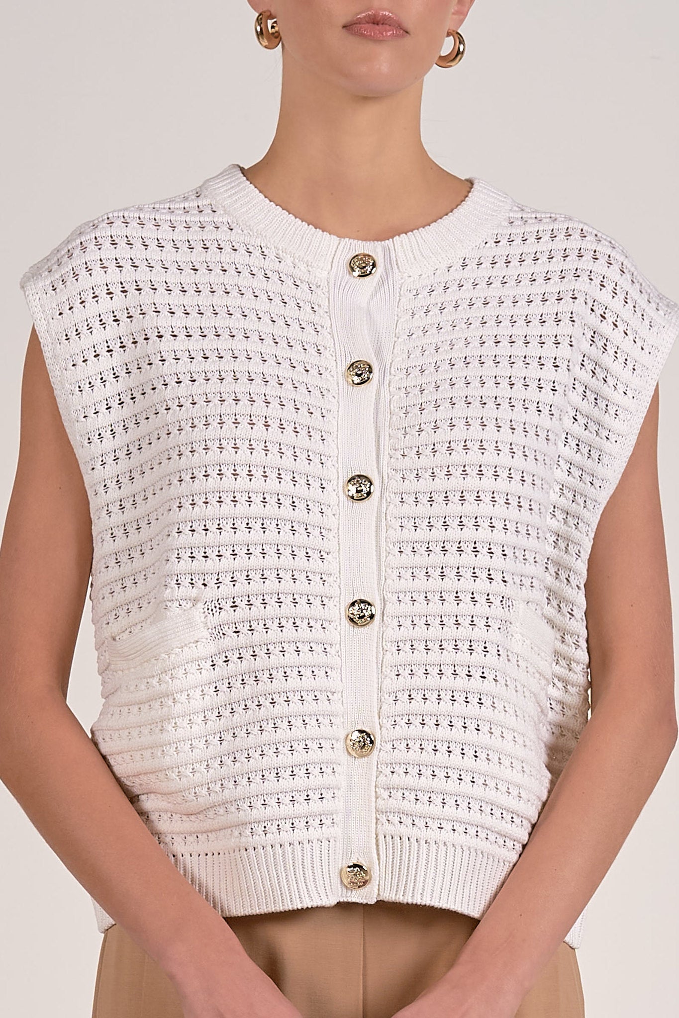 Ayla Sweater Vest - White