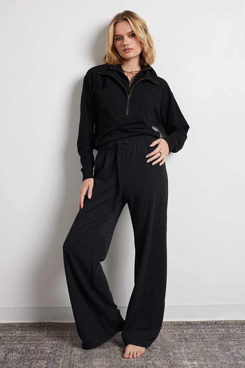 Bobi Los Angeles Double Zip Funnel Neck Pullover