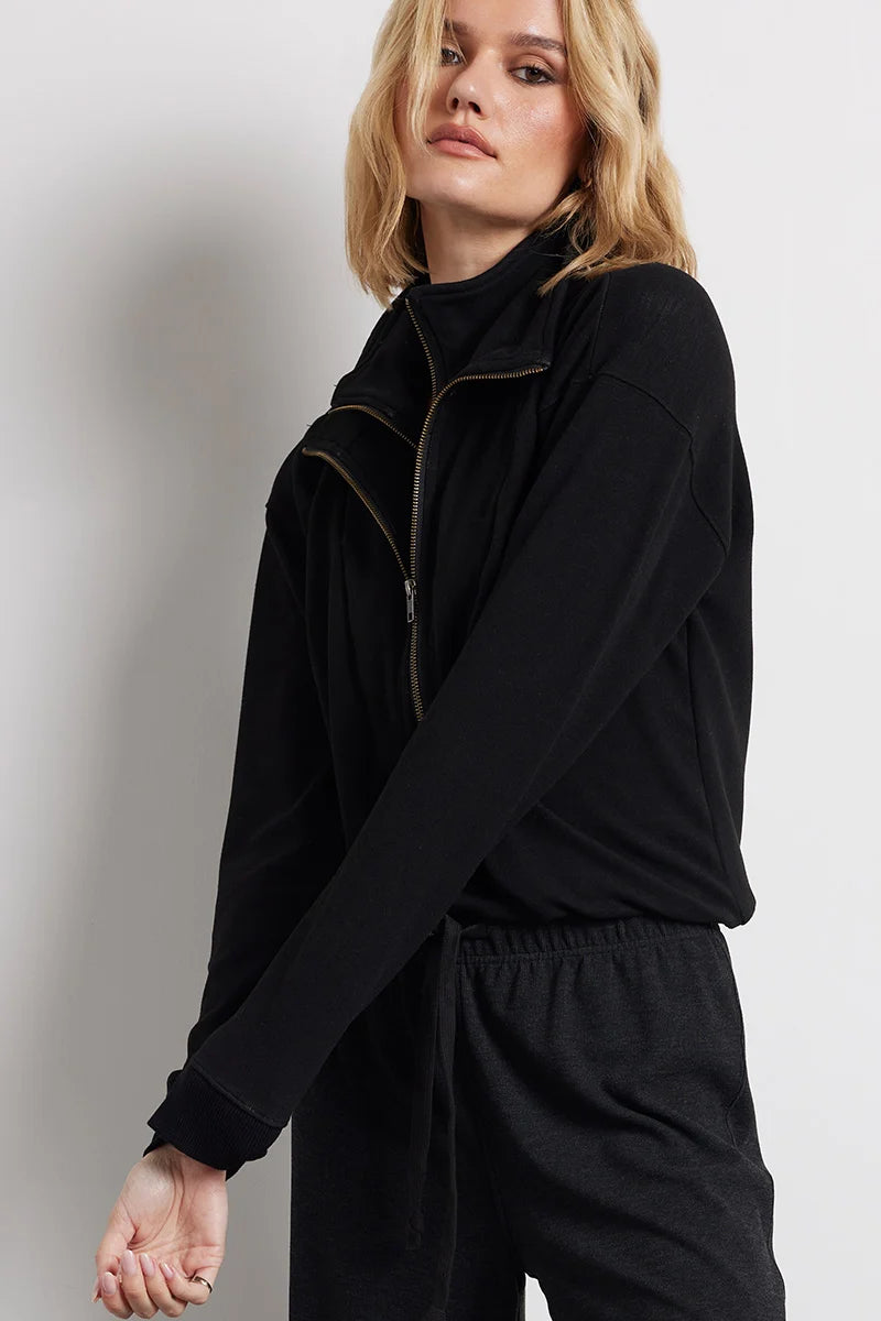 Bobi Los Angeles Double Zip Funnel Neck Pullover