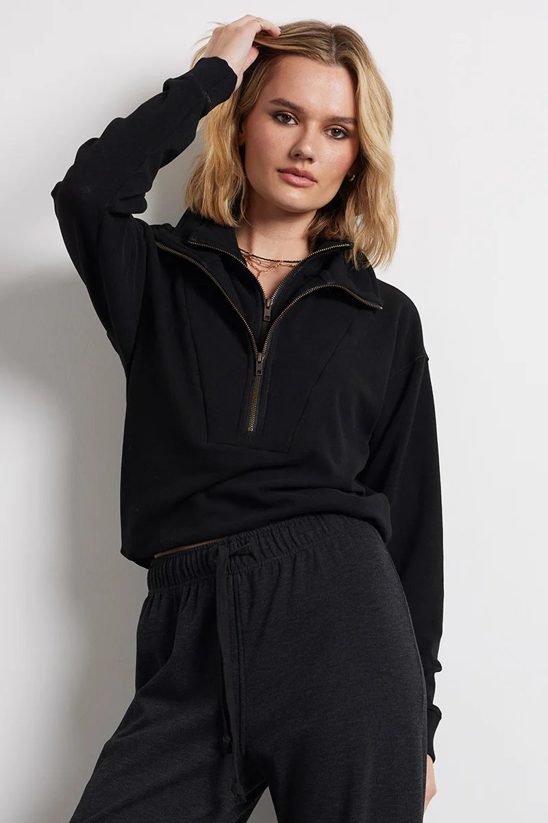 Bobi Los Angeles Double Zip Funnel Neck Pullover