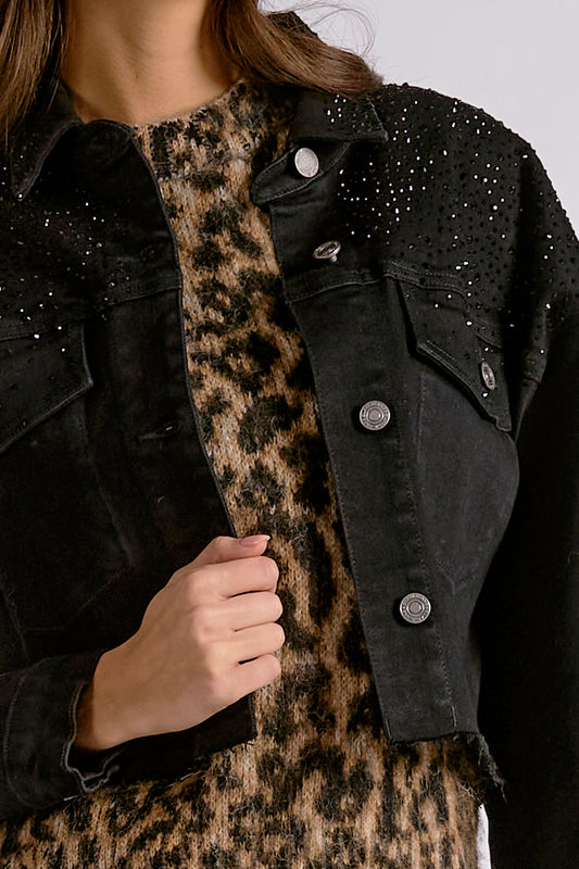 Rhinestone Embellished Denim Jacket