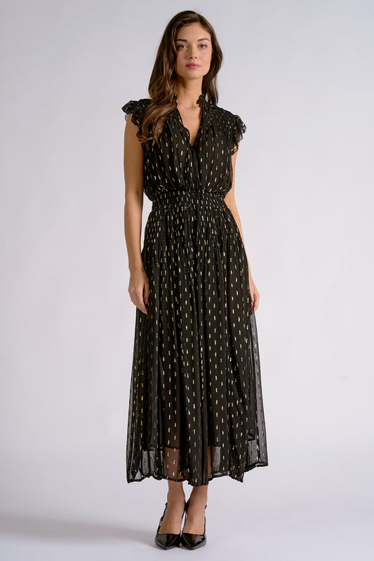 Sleeveless V-Neck Midi Dress