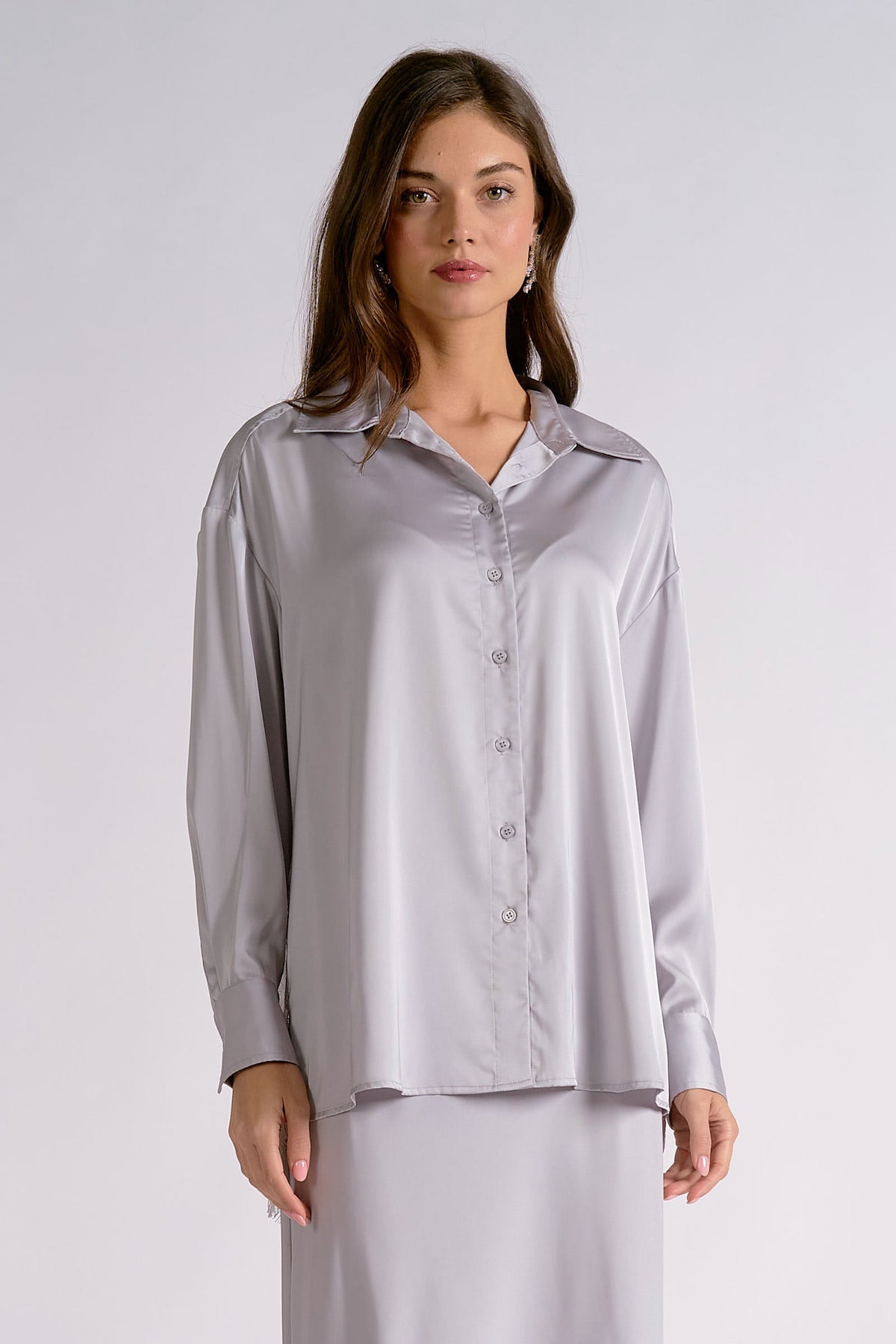 Lace Back Button Down Top