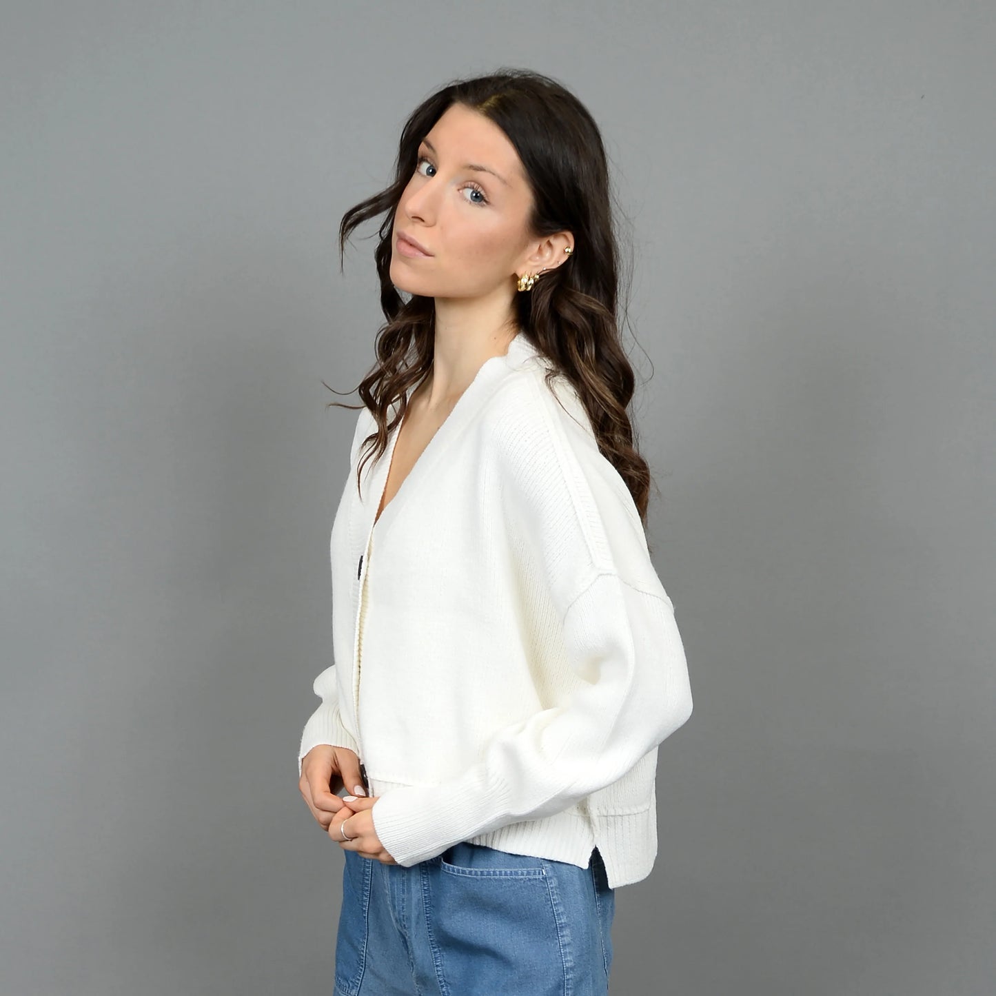 Sumire Long Sleeve V-Neck Cardigan