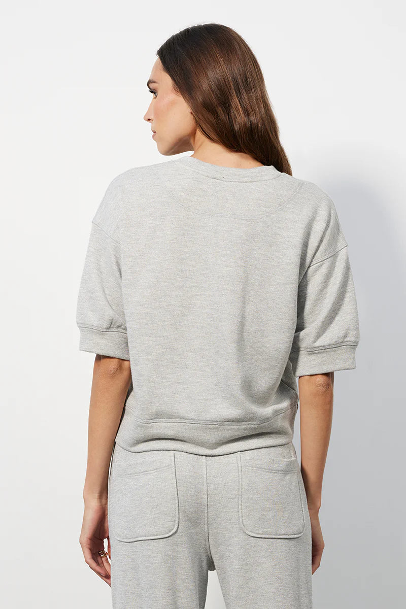 Puff Short Sleeve Boxy Henley Top